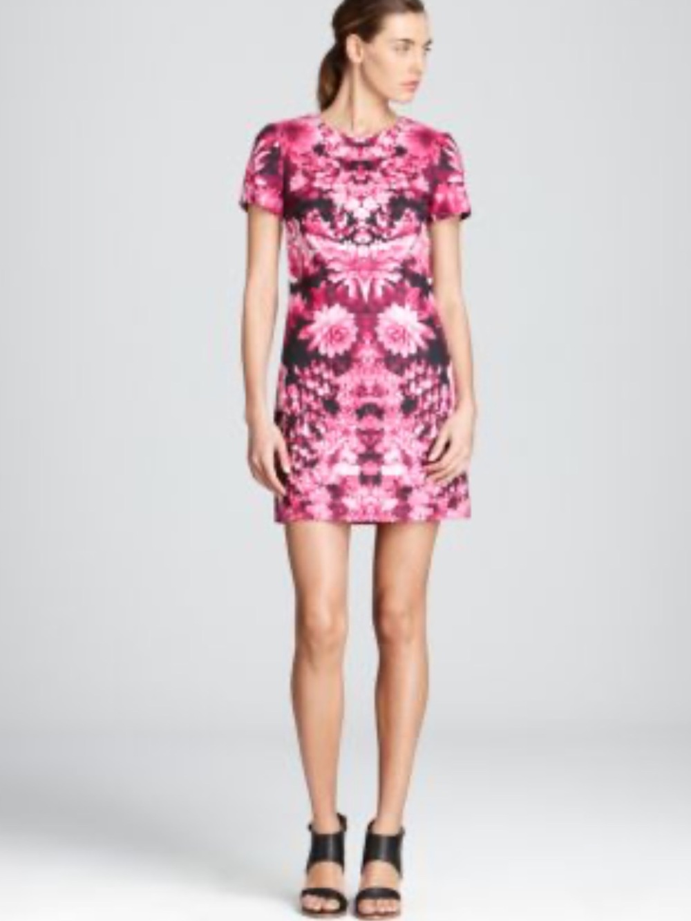 MICHAEL Michael Kors Pink Floral Mirror-Print Mini Skirt
